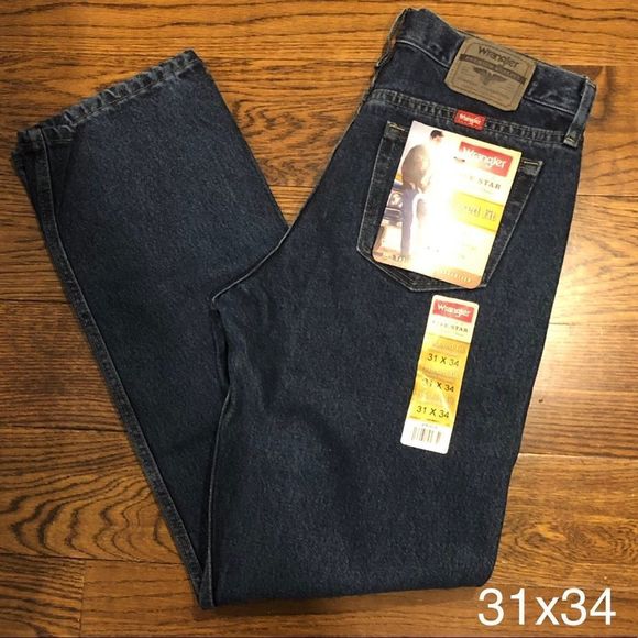 WRANGLER Mens Relaxed Fit Straight Leg Denim Jeans 31x34 NWT - Picture 1 of 7